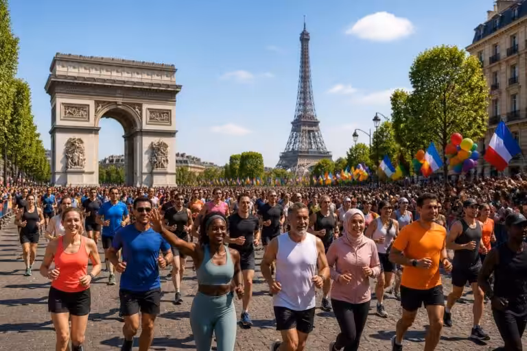 participez au marathon pour tous à paris, une course inclusive ouverte à tous les niveaux et âges. vivez l'expérience unique de courir dans la capitale en toute convivialité.